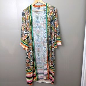 Anthropologie Blank London Rainbow Snake Print Kimono
